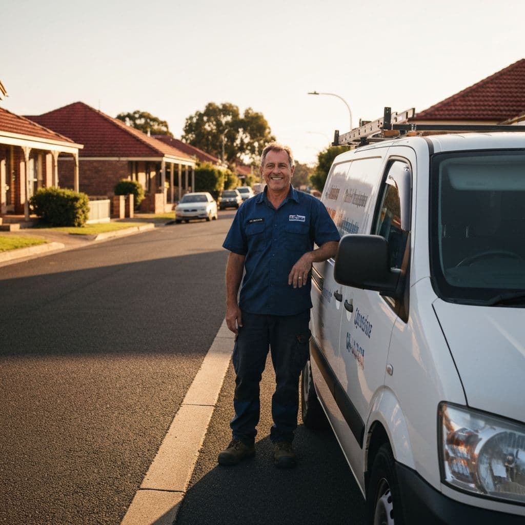 Anthony with the Midland Electrician van