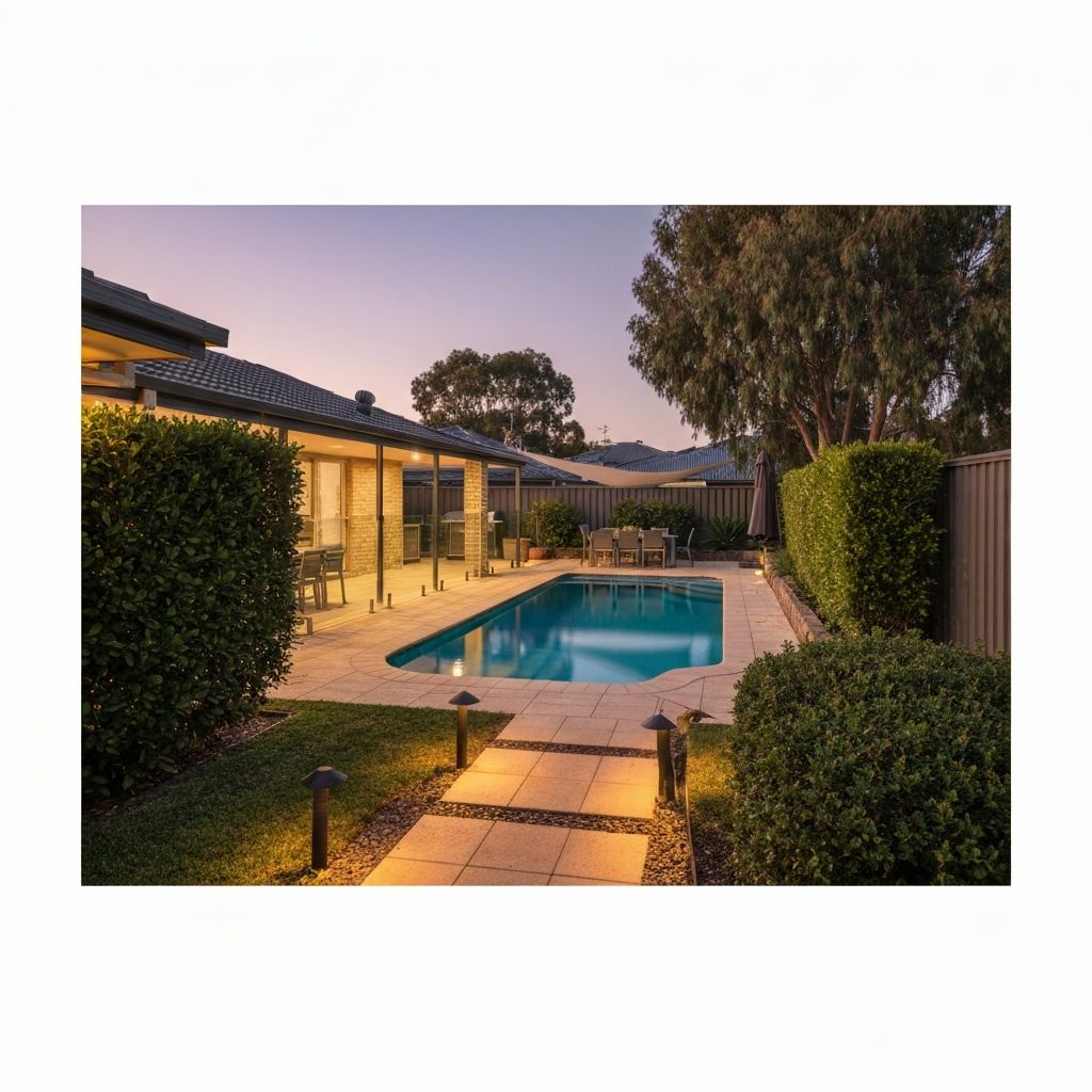 Outdoor electrical installation near pool area
